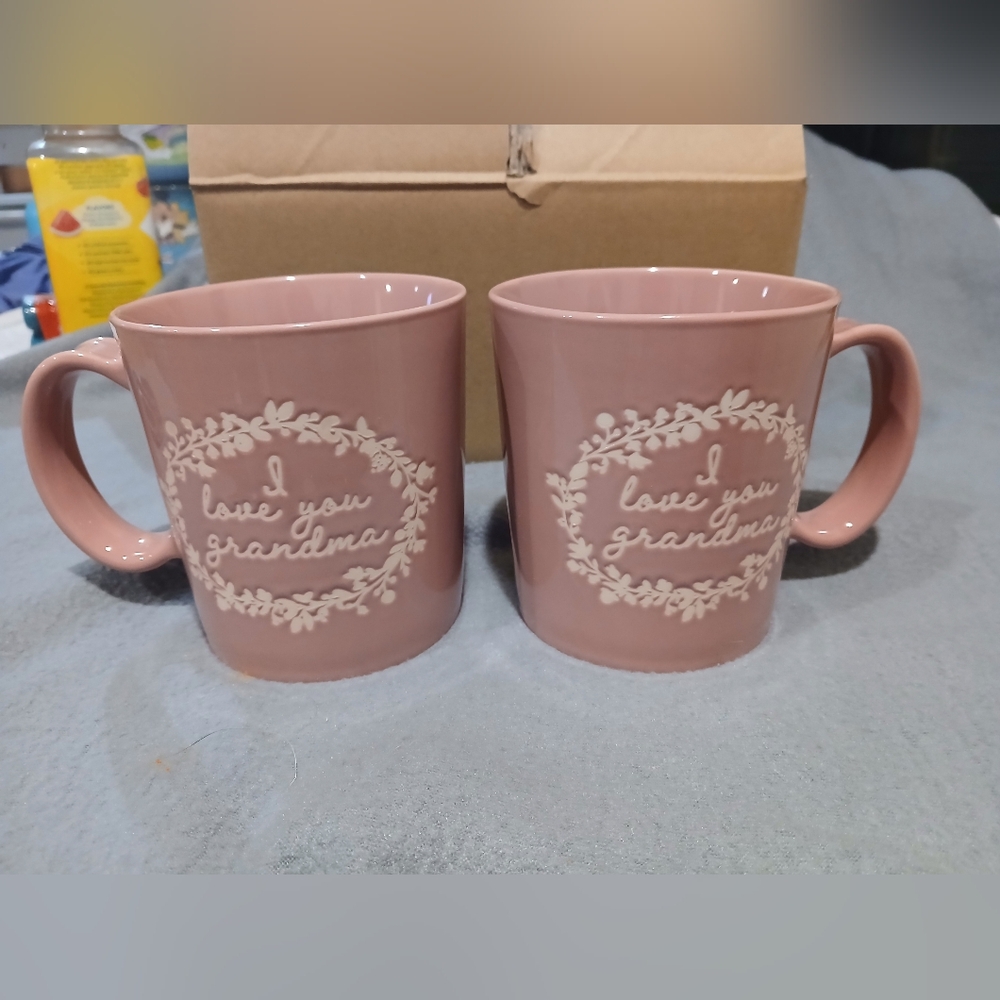 Threshold Mauve Pink 'I Love You Grandma' Mug Set